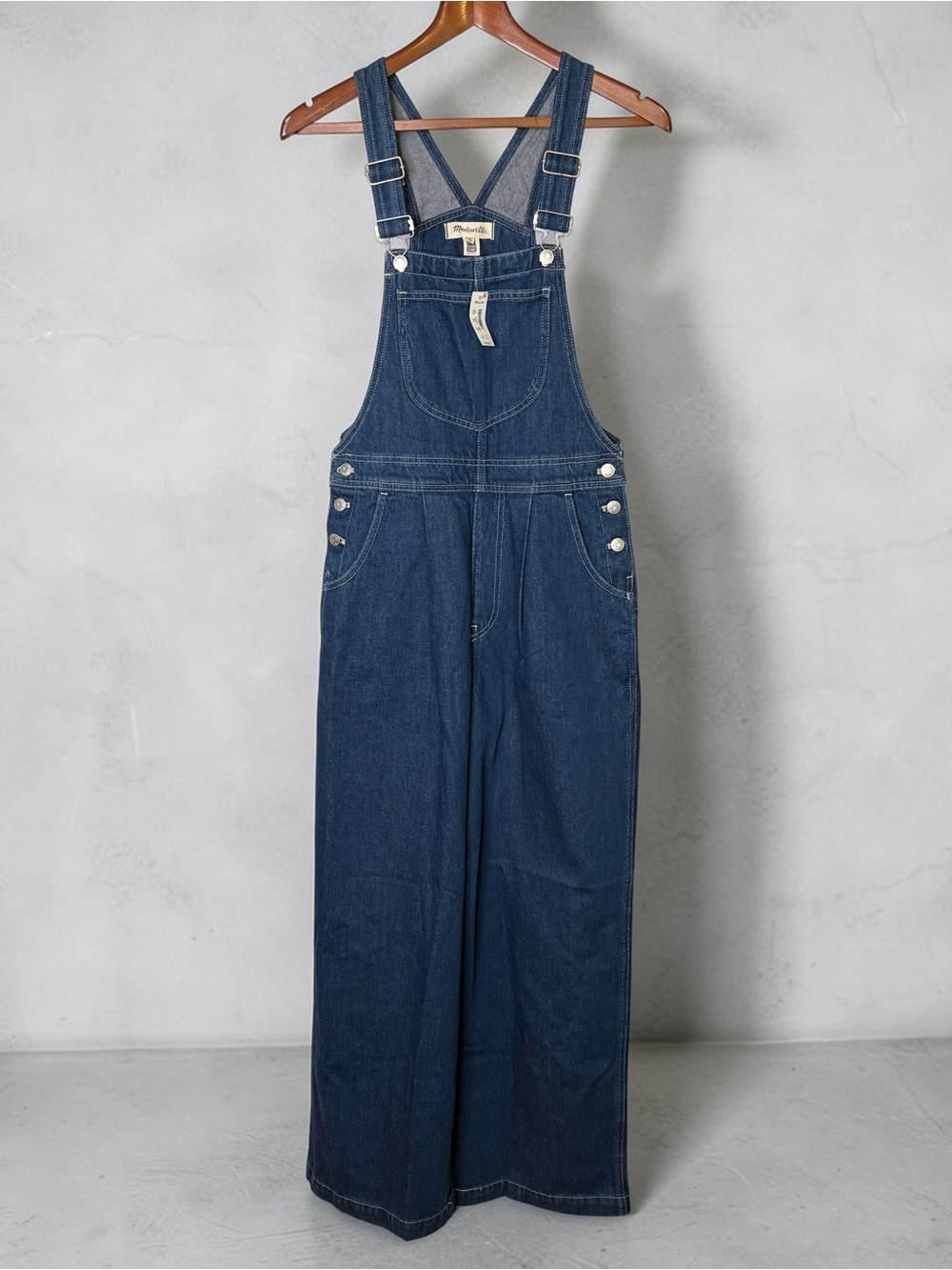 NWT Madewell Superwide-Leg Denim Overalls Warham Wash 6 - Picture 5 of 14
